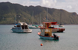 Boats anchored in Admiralty Bay